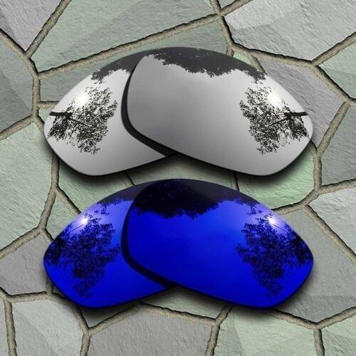 Chrome&Violet Blue Sunglasses Polarized Replacement Lenses for Oakley Straight Jacket 2007