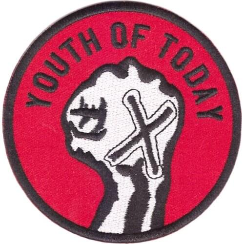 Youth of Today American hardcore punk band straight edge embroidered iron-on patch X hand sxe Denim patch