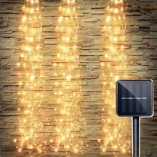 30 Branch 600 LED Solar Vines Branch Light Solar Copper Wire Fairy String Light For Xmas Tree Garden Yard Wedding Decor
