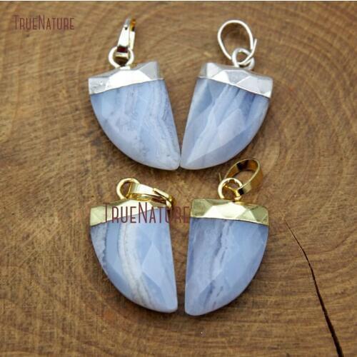 Top Grade Purple Agates Jewelry Findings Gold Electroplated Silver Copper Bail Tibetan Horn Tusk Pendant In 19*11 mm PM9585