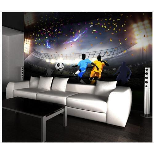 High end Custom 3d wallpaper 3d wall murals wallpaper High-definition football field 3D wall decoration painting wall room decor