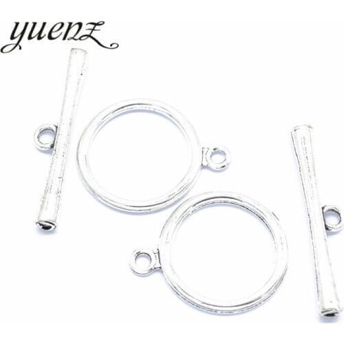 YuenZ 5 set Round-shaped Toggle Clasps Antique Silver color Bracelet necklace DIY jewelry making V205