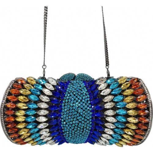 XIYUAN female Evening Bags Diamond Beaded clutch Womens Purse Wedding Wallet for Women Shoulder Bags with Chain shoulder bag