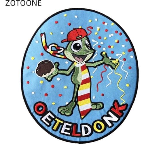 ZOTOONE Oete ldonk Patches Iron on Badge Frog Carnival for Netherland DIY Embroidered Letter Patch for Clothing for Clothes G