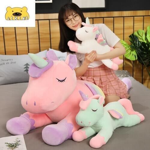 130cm Colorful Horse Unicorn Plush Pillow Cushions Unicorn Pillow Sofa Pegasus Pillow Angel Unicorn Stuffed Animal Birthday Gift