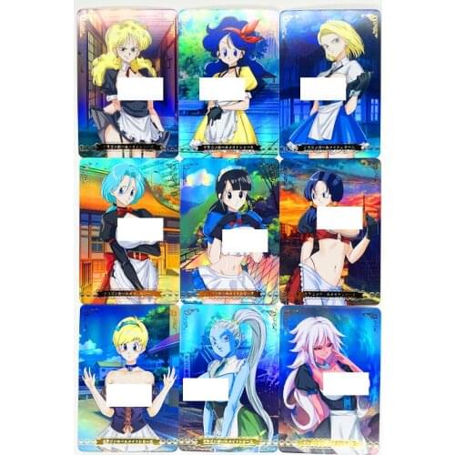 9pcs/set Dragon Z GT Ranchi Chichi Android 18 Nude Maid Outfit Heroes Battle Card Ultra Instinct Game Collection Cards