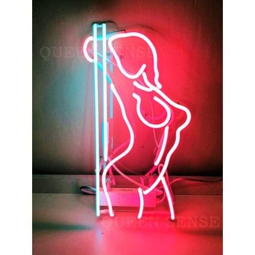 14“ Butt Back Pole Girl Live Nudes Acrylic Custom Neon Light Lamp Sign Beer Bar Handmade Home Wall Room Windows Tube Artwork B