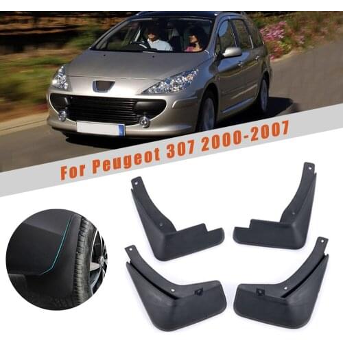 Car Mud Guards For Peugeot 307 2000-2003 2004 2005 2006 2007 Splash Guards Over Fender Kit Car Styling Fender Accessories 4Pcs