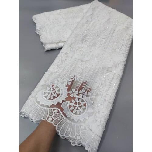 White African Lace Fabric 2021 French Lace Fabric Bridal High Quality Swiss Embroidery Nigerian Net Tulle Lace Fabric 5yards