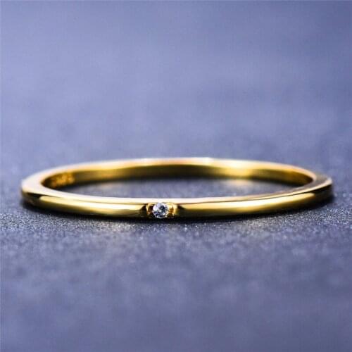 Boho Promise Love Engagement Ring Cute Female Small Crystal Stone Ring 100% Real 925 Sterling Silver Thin Finger Rings For Women