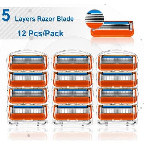 Shaving Razor Blades For Gillette Fusion 5 Face Shaver Cassettes Straight Razor Blade Shave Beard Case Replaceable Heads For Men