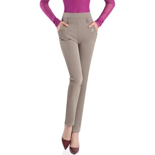 Spring Autumn High Elasticity Straight Pants Trousers Women High waist Large Size Casual Pencil Pants Summer Straight Pants New