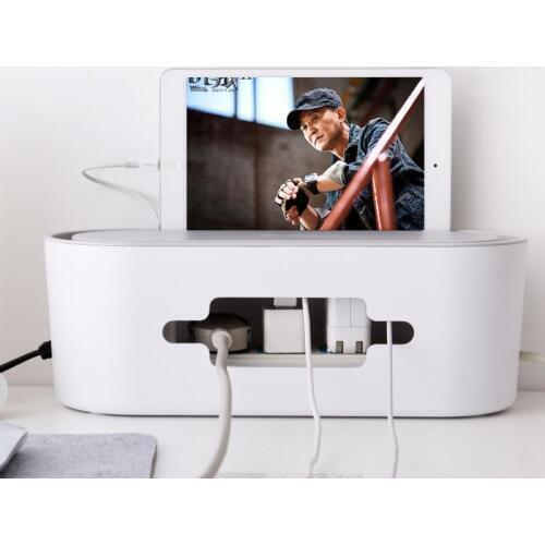 DAINCHOUL Creative Home Multi-purpose Socket Charger Oganizer Fire ABS Plastic Desktop Network Cable Strip Wire Storage Box