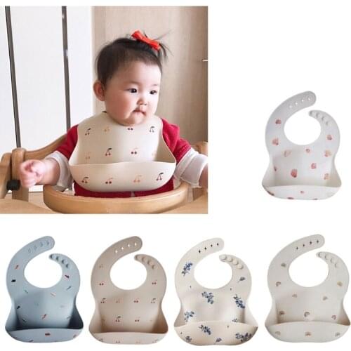 F3ME Cartoon Printing Baby Bibs Waterproof Soft Silicone Baby Feeding Food Catcher