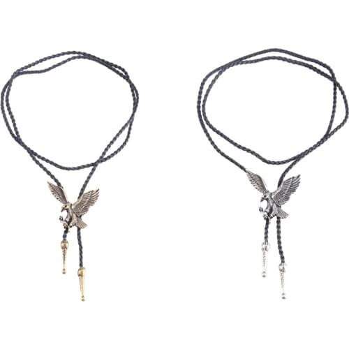 MagiDeal Classic Cowboy Leather Rodeo Bolo Tie Necktie Cord Eagle Pendant