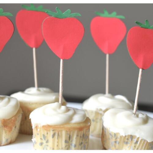 Strawberry Shortcake Cupcake Topper birthday autumn wedding bridal baby shower toothpicks engagement food pick