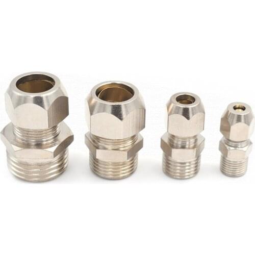 1/8" 1/4" 3/8" 1/2" BSP Male Thread 4 6 8 10 12 14 16mm OD Tube brass Ferrule Tube Compression Fitting Connector
