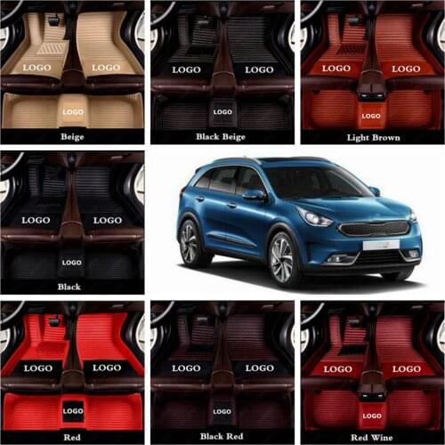 Car Floor Mats Carpet Cover for KIA Niro Sorento Sportage Sedona Soul Custom Leather Car Foot Mats Auto Carpet Cover Floor Mat