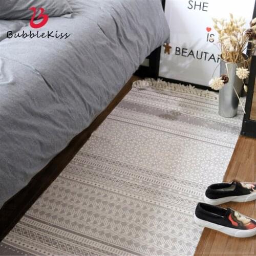 Bubble Kiss Nordic Style Carpets For Living Room Cotton Linen Rugs Home Handmade Tassels Soft Bedside Mat Bedroom Decor Area Rug