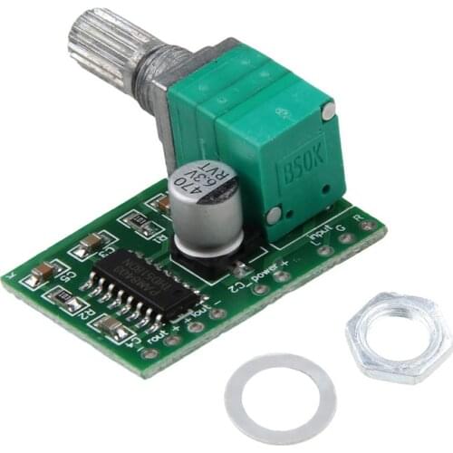Mini PAM8403 Audio Amplifier Board 5V 2 Channel USB Power 3W Volume Control