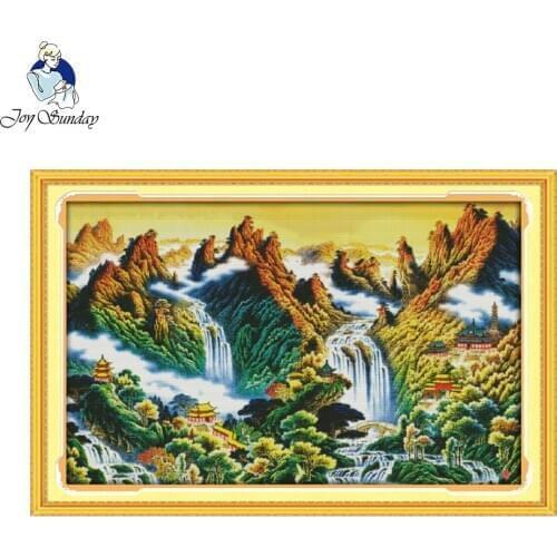 Joy Sunday Mountain stream stitchery kits Needlework DIY Cross stitch Sets For Embroidery kits Cross-Stitch kits home decor