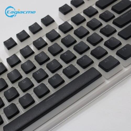 108 Key Keycaps Double Shot Backlit PBT Pudding Keycap Set with Puller Compatible With Cherry MX Mechanical Keyboard Black&White