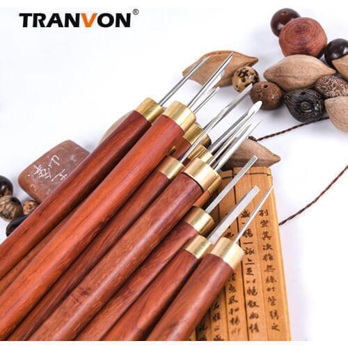 TRANVON Chisel Wood Carving Knife Set Engraving Pen Carving Wood Tools Workshop Carpenter Tools Chisel Cutter for Woodworking