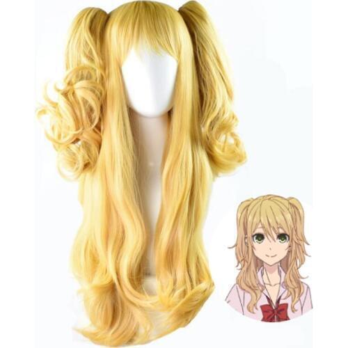 New Citrus Yuzu Aihara Cosplay Wigs 60cm Long Wavy Heat Resistant Synthetic Hair Perucas Cosplay Wig+Hairnet