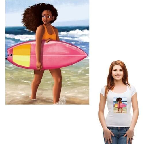 Iron On Patch Sports Girl Diy Accessory Clothes Fashion Stickers Iron On Heat Transfer Stickers On Clothes