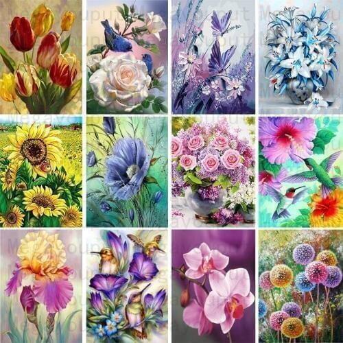 FULL Mosaic Pattern 5D DIY Diamond art Embroidery home decoration Flower diamond painting cross stitch New Year gift