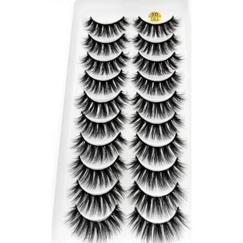 QUXINHAO 10 Pairs 3D Faux Mink Eyelashes Natural ThickFalse Eyelashes Dramatic Fake Lashes Makeup Extension Eyelashes