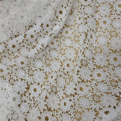 Lux Wedding Gown Guipure Fabric, Floral Guipure Venice Lace Fabric, Hollow Out Milk Silk Fiber lace fabric, Bridal fabric,1 yard