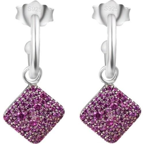 100% 925 Sterling-Silver-Jewelry Timeless Elegance Earring Free Shipping