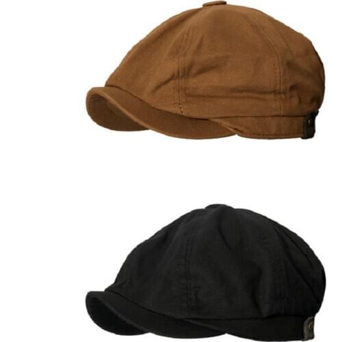 British Big Head Octagonal Hat mens Large Size Retro Newsboy Cap Tide Painter Japanese Beret Female 54-62cm