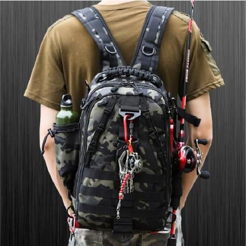 Fishing Lure Bag Multifunctional Waterproof Single Double Shoulder Backpack Reel Straps Fish Tackle