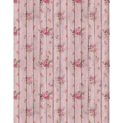 TR Vintage Pink Flowers Pattern Photo Backdrops Wood Floor 7x5ft Studio Backdrops Backgrounds Art Fabric Newborns Baby Backdrops