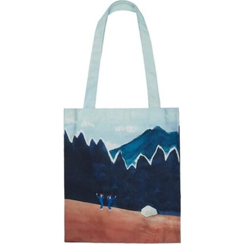 2020 women handbags original landscape print large capacity portable shoulder bag women leisure canvas bag shopping bag