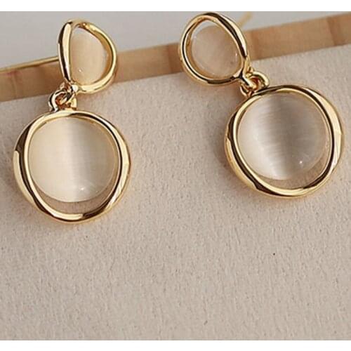 Yaologe Vintage Earrings Classic Simple Color 2020 Summer Fashion Oval Pendant Earrings Gift For Women Statement Jewelry