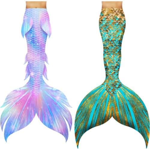Customized Women‘s Mermaid Tails for Swimming Big Tail Girls Kids Adult Women Mermaid Tail With Monofin Bikini Top Photos Prop