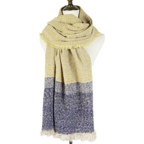 Winter Warm Plaid Scarfs Long Wraps Soft Patchwork Woven Stole Fashion Muffler Mujer Shawls