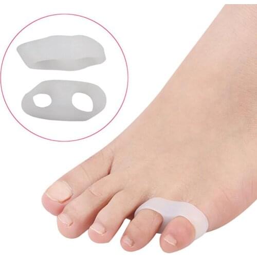 1 Pair Silicone Little Toe Separators White Hallux Valgus Corrector Bunion Guard Foot Care Tools