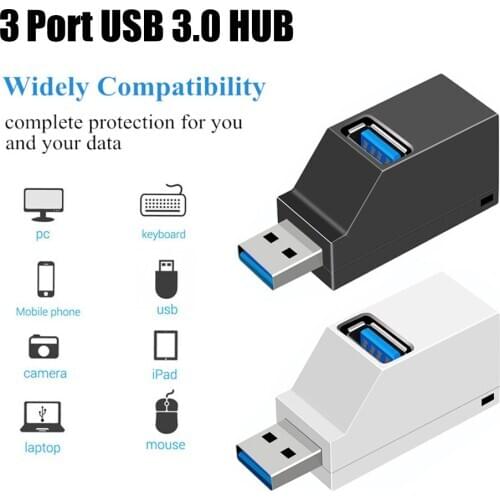 1pc Mini 3 Ports USB 3.0 Splitter Hub High Speed ​​Data Transfer Splitter Box Adapter For PC Laptop MacBook Pro Accessories