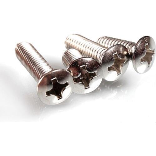 100PCS M2 M2.5 M3 M4 GB820 DIN966 Countersunk raised head screws with cross recess half countersunk half-Phillip flat screw