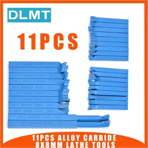 11Pcs 8x8mm Shank High Hardness Turning Welding Tool For CNC Lathe Alloy Carbide Tip Tipped Bits