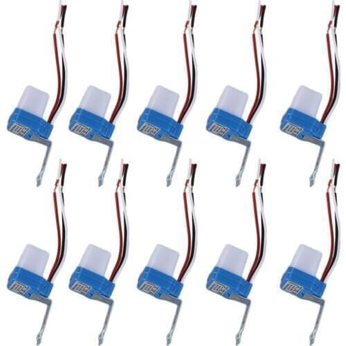 Promotion! 10Pcs Auto On Off Photocell Street Light Photoswitch Sensor Switch AC/DC 12V 10A