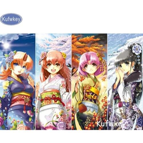 Diy diamond painting cross stitch beautiful girl full 5D diamond embroidery cartoon anime diamond mosaic pictures Bedroom Decor