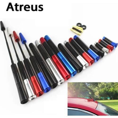 Atreus 4Size Carbon Fiber Car AM FM Radio Antenna Stickers For Mitsubishi ASX Suzuki Subaru Acura Jeep Renegade Fiat 500 Hyundai