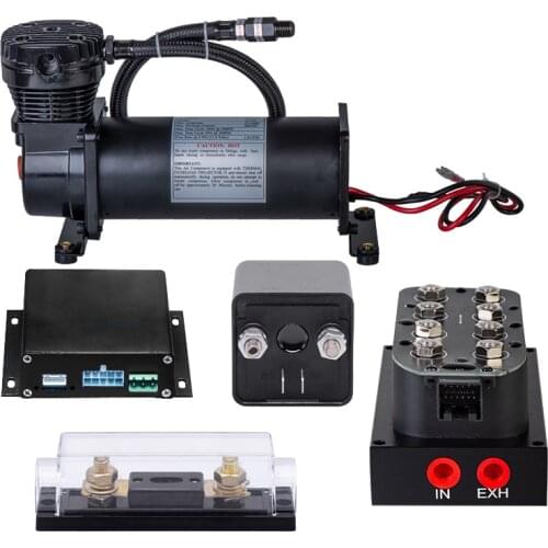 Automotive air suspension electronic control part with 1/4 NPT compressor and 1 suspension solenoid valve and 1 kits controller