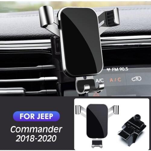 Car Mobile Phone Holder For Jeep Commander 2018 2019 2020 Air Vent Outlet Clip GPS Stand Gravity Navigation Bracket Accessories