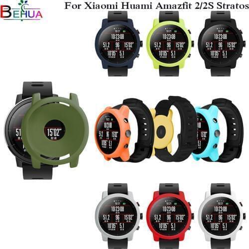 Colorful Soft Cases Cover Protective Frame Shell for Xiaomi Huami Amazfit 2/2S Stratos Watch Replacement watch protector case